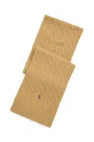 Šála Polo Ralph Lauren Classic Cable Scarf béžová barva, s aplikací, 449959345