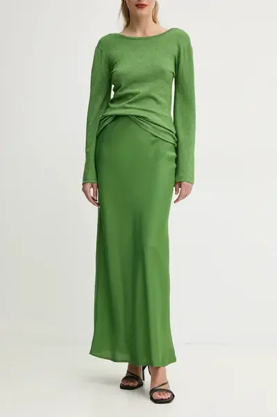 Sukně Bruuns Bazaar zelená barva, maxi, BBW4296