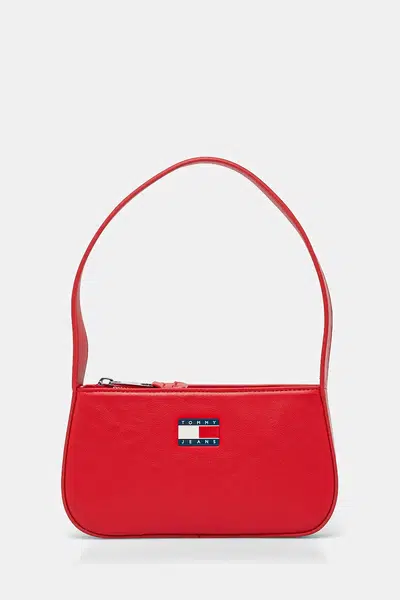 Kabelka Tommy Jeans červená barva, AW0AW16966