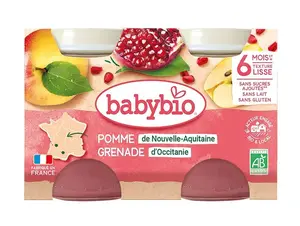 Babybio Jablko s granátovým jablíčkem 2x130 g