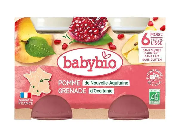 Babybio Jablko s granátovým jablíčkem 2x130 g