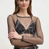 Halenka Sisley dámská, černá barva, vzorovaná, 39ZHL106P