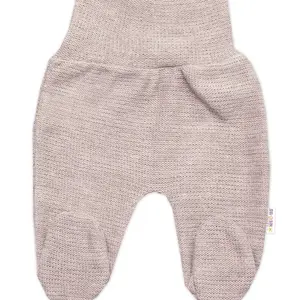 Baby Nellys Pletené kojenecké polodupačky Hand Made, béžové, vel. 62