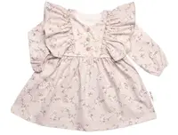 Dívčí šaty dlouhý rukáv s volánky Sára, bavlna, , cappucino, vel. 92