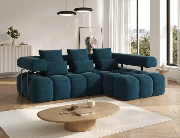 Sedací souprava Levvi Provedení: Pravá varianta, látka: Manhattan 40