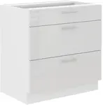 Spodní skříňka Lara 80 D 3S BB - Quadro Barva korpusu: Bílá, Barva dvířek: Bílý lesk