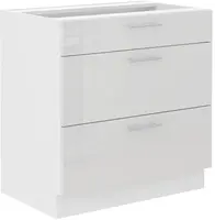 Spodní skříňka Lara 80 D 3S BB - Quadro Barva korpusu: Bílá, Barva dvířek: Bílý lesk