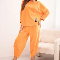 Kesi Włoski Komplet bavlněný mikina + kalhoty oranžový
