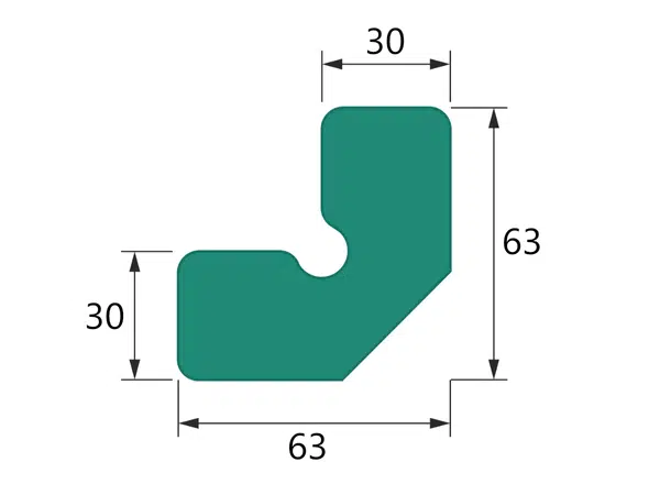 10 ks - Penový polyetylén Profil W60-60 (A; B = 63; C; D = 30) (1ks = 2bm)