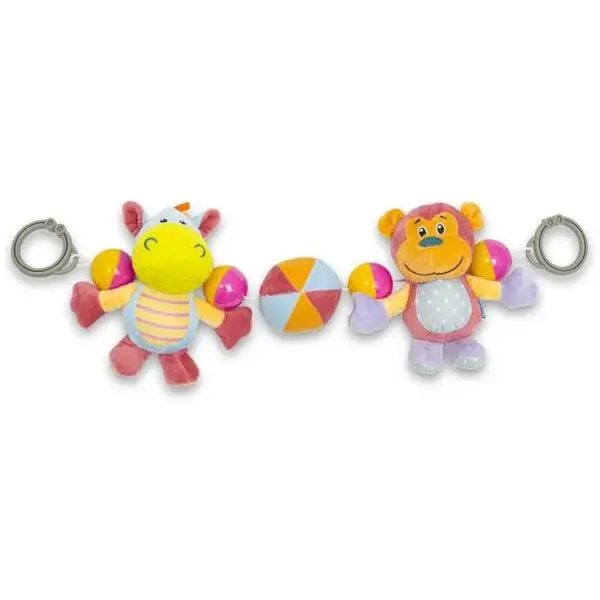 BABY MIX HROŠÍK & OPIČKA Plyšová hrkálka, mix, veľkosť