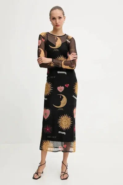 Šaty Never Fully Dressed černá barva, maxi, přiléhavé, NFDDR1801