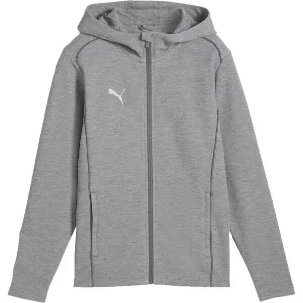 Puma TEAMFINAL CASUALS HOODED JACKET Pánska športová mikina, sivá, veľkosť