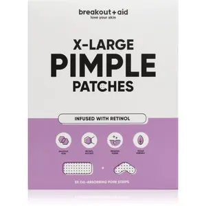 breakout + aid Pimple Patches X-Large lokálna starostlivosť proti akné s retinolom 5 ks