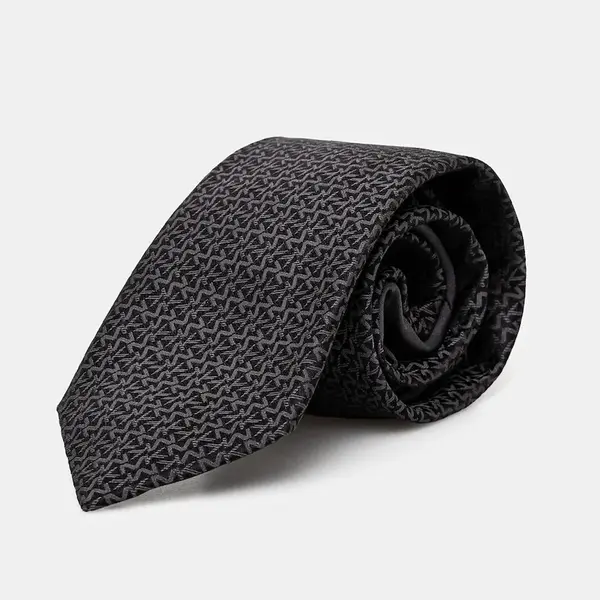 Hedvábná kravata Michael Kors černá barva, MK0DT00003