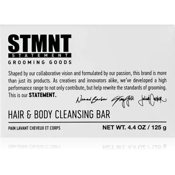 STMNT Care Hair & Body Cleansing Bar čisticí tuhé mýdlo na vlasy, vousy a tělo 125 g