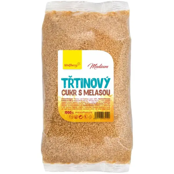 Wolfberry Třtinový cukr s melasou přírodní sladidlo 1000 g