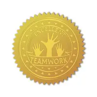 Self Adhesive Gold Foil Embossed Stickers