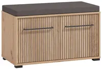 Botník s polstrováním rue - dub artisan/černá