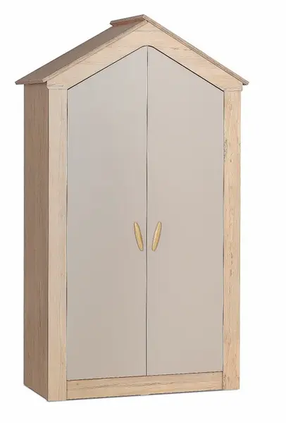 Šatní skříň 2d s osvětlením boom - dub colorado/šedá