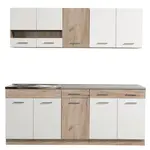 Kuchyňská linka 200 lorna-dub šedý/bílá - bez pracovní desky