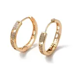 Brass Micro Pave Cubic Zirconia Hoop Earrings