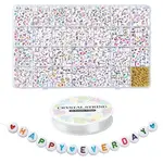 DIY Letter & Heart Acrylic & Plastic Stretch Bracelet Beaded Necklace Making Kit