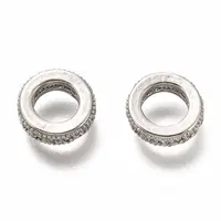 Brass Micro Pave Clear Cubic Zirconia Charms