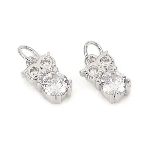 Brass Micro Pave Cubic Zirconia Charms