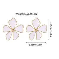 304 Stainless Steel Enamel Stud Earrings