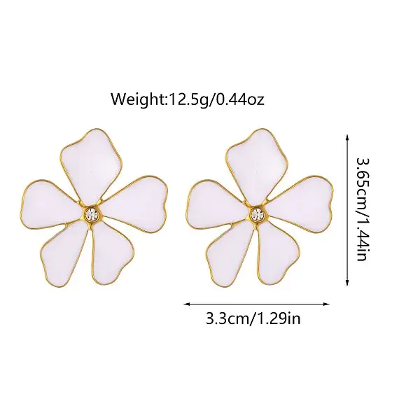 304 Stainless Steel Enamel Stud Earrings