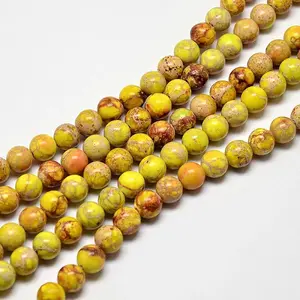 Round Natural Imperial Jasper Beads