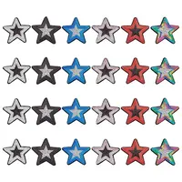 24Pcs 6 Colors Star Cloth Sequin Patches
