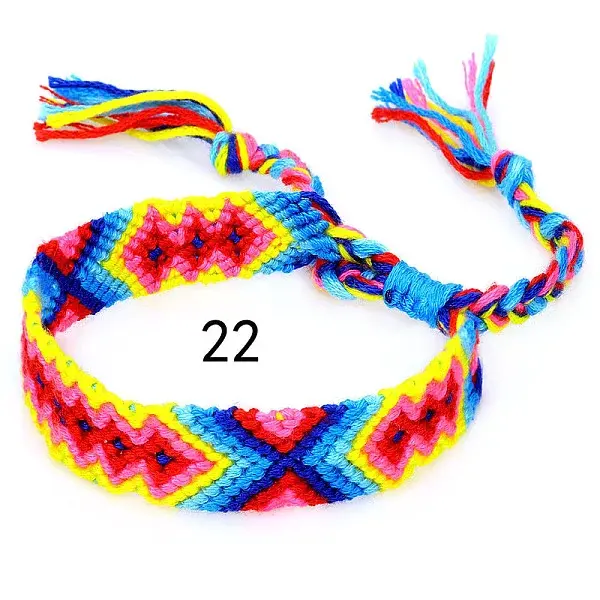 Cotton Braided Rhombus Pattern Cord Bracelet