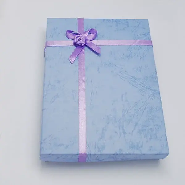 Jewelry Cardboard Boxes with Flower(Color Random Delivery) and Sponge Inside