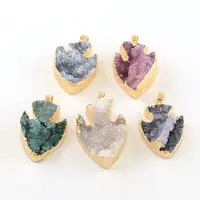 Fish Dyed Natural Druzy Agate Fish Pendants