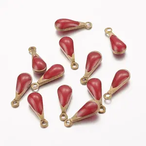 Antique Golden Plated Brass Enamel teardrop