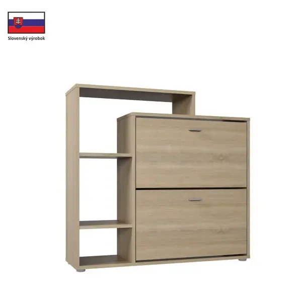 Výklopný dvouřadý botník, dub sonoma, izabela