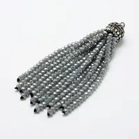 Electroplate Glass Bead Tassel Big Pendants