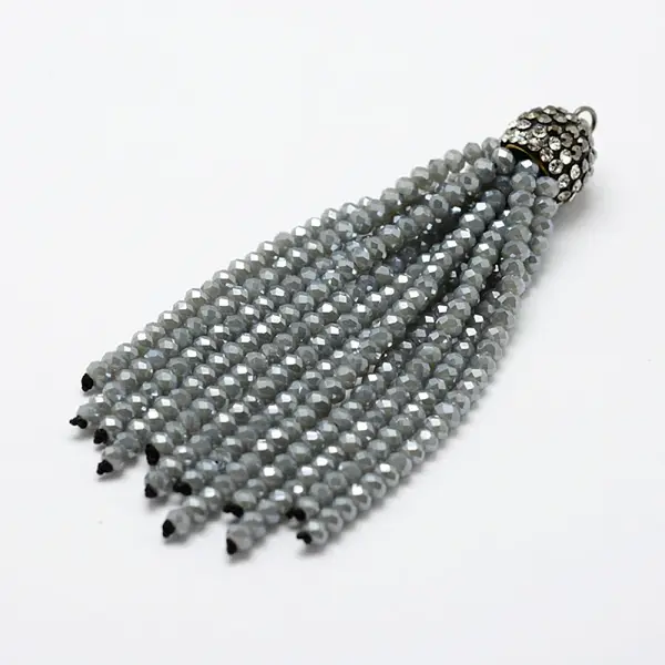 Electroplate Glass Bead Tassel Big Pendants
