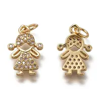 Brass Micro Pave Clear Cubic Zirconia Pendants