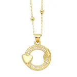 Brass Micro Pave Cubic Zirconia Pendant Necklaces