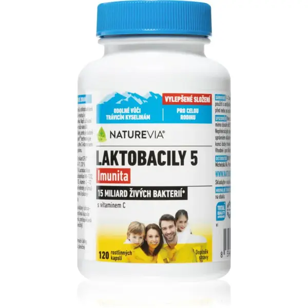 NatureVia Laktobacily 5 Imunita kapsuly na podporu imunitného systému 120 cps