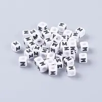 Acrylic Horizontal Hole Letter Beads