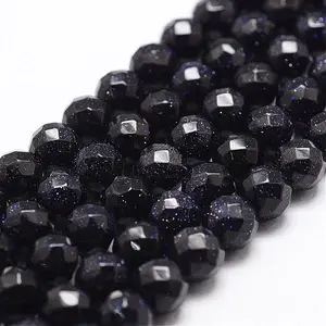 Synthetic Blue Goldstone Beads Strands