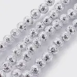 Electroplated Natural Lava Rock Bead Strands