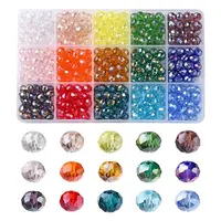 450Pcs 15 Style Electroplate Glass Beads Strands