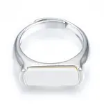 Natural Shell Rectangle Adjustable Ring