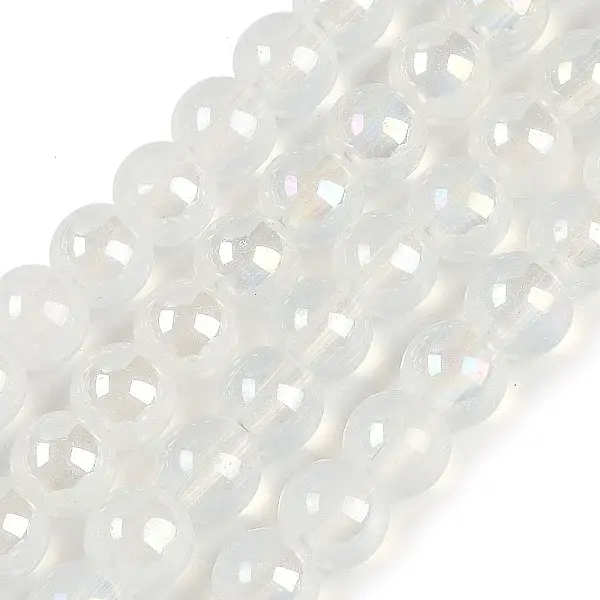 Baking Painted Electroplate Glass Beads Strands