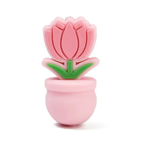 Flower Food Grade Silicone Focal Beads