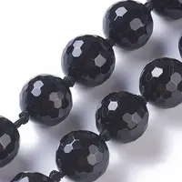 Dyed & Heated Natural Black Agate Beads Strands